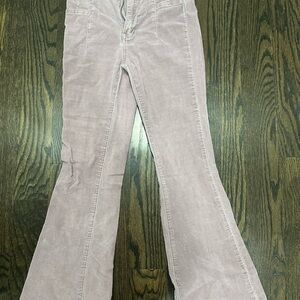 We The Free Jade Cord Flare Jeans. Corduroy Flare Pants in Light Pink
